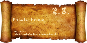 Matula Bence névjegykártya